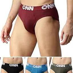 onn Relaxz Men's Briefs Sung fit Solid Innerwear | Men's Solid Cotton Mid Rise Briefs | Colors & Print May Vary | OR153 |-picture-14