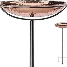 Good Directions Pure Copper Garden Pole Stake Style Ground Bird Bath, Small 13" Diameter-picture-17