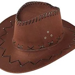 krystle Unisex Faux Leather Hat (Kry/Unisex/Cowboy/hat/Brown_Brown_Free Size)-picture-54