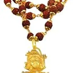 Religious Jewelry Lord Shiv Shankar with Damaru & Rudraksha Mala Pendant Necklace for Men and Women-image-12