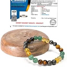 INAYA CRYSTAL Natural Gemstone Healing Bracelets for Men & Women | Certified Crystal Energy Jewelry | Astrology Stone Bracelets for Wealth, Confidence, Love, Protection & Positivity | 8mm Round Beads-picture-31