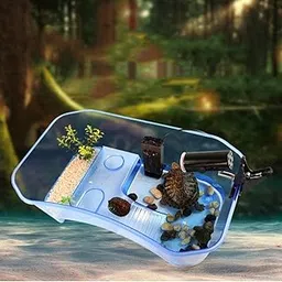 STYLEHEAVEN PVC Reptile Terrapin Tortoise Turtle Tank Vivarium Feeding Box White-image-31