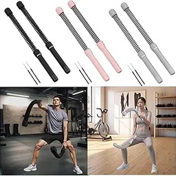 STYLEHEAVEN 2X Elastic Cordless Battle Ropes Premium for Strength Training Office Sports Pink-image-5