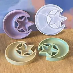 Aadyacrafts Silicone Moon and Star Resin Mold, 16.3 x 15.8 cm, 314g, Decorative Casting Mould for DIY Crafts, JSM67-image-66