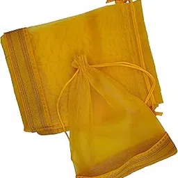 brown leaf Set Of 12 Organza 9X7 inch Potli Bags Pouch Best for Wedding Anniversary Party Supply Return Gifting Bags-picture-17