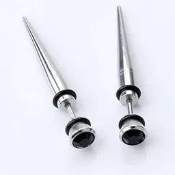 ZOOMELLA 2pcs Cool Mens Earring Ear Stud Stainless Steel Black Agate Fake Plug|Earrings| Earrings-image-41