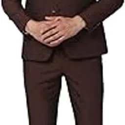 van heusen Men's Cotton Blend Maroon Three Piece Suit Business Pants Set (VDSUESKFQ99631 40)-picture-24