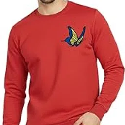 evershyne wears Men's Regular Fit Full Sleeve Winter Wear Fleece Round Neck Butterfly Print for Men Availabel Size M=38,L=40,XL=42-picture-35