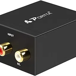 Analog to Digital Audio Converter, PORTTA Analogue 2 RCA R/L to SPDIF Toslink Coaxial Adapter, ADC Converter, Compatible with PS3, PS4, Xbox, DVD Blu-ray, HDTV, Apple TV, Amplifier, Soundbar-picture-24