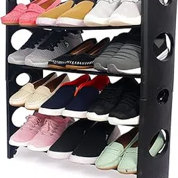 Arovemic RACK HOME classic Multipurpose Foldable Shoe Rack Cabinet Organiser 4 Shelves, Black (Plastic Shoe Rack ))((6 Months Warranty on Pipe)) sr1-picture-40