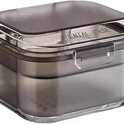 Tportable Denture Case Container Waterproof Drain Organizer Holder Soaking Black-picture-32