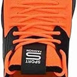 Men's Mesh Sneakers, Orange and Black, PVC Material, Lightweight Pull-On Training Shoes, Breathable Sports Casual Style for Gym, Walking, Running-picture-70
