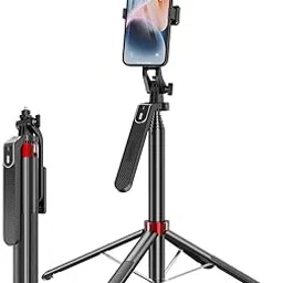 4-in-1 6FT Selfie Stick Tripod with Bluetooth Remote, 360° Rotation, Stable Handle Stand, Extendable Aluminum Travel Tripod for Android & iPhone Vlogging, Photography & Live Streaming-picture-22