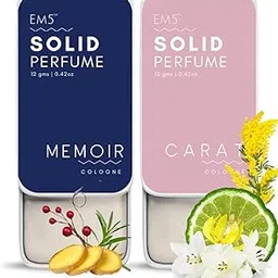 EM5 Memoir & Carat Solid Perfumes | Pack of 2 | Alcohol Free | Cologne for Men & Women | Non-Greasy Perfume Wax | Strong & Lasting Fragrance-picture-10
