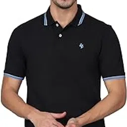 cantabil Men's Solid Navy Blue Half Sleeve Polo Neck Casual T-Shirt |T-Shirt for Men (MTSH00802_Navy_XXL)-picture-13