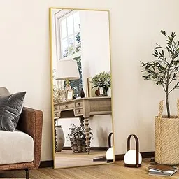 HARRITPURE 21"x56"Full Length Mirror Floor Rectangle Mirrors Aluminum Frame Standing Wall & Leaning Large Dressing Mirror for Living Room Bedroom Cloakroom-picture-21