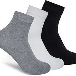 footline F1202 Ankle Half Terry Socks | Men & Women | Ultra-Breathable & Soft | Daily Wear for Sneakers, Running & Workouts | Multicolored | Free Size | Pack of 3-picture-10