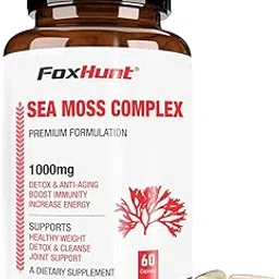 Fox Hunt Irish Sea Moss Complex- 1000MG (60 Capsules Each Pack) Burdock Root Bladderwrack Capsules - Digestive Health & Boosts Immune System - Thyroid, Healthy Skin, Joint Support, 70 grams-picture-47