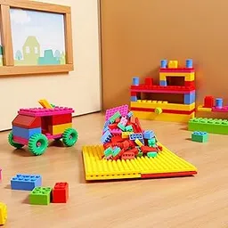 PABLO HONEY Creative Block Set with Wheels | Activity Montessori Learning Toys | Early Child Education Toys for Kids | Skill Development | Interlocking Games | Blocks Set of 120 Pcs. (Multicolor)-picture-41