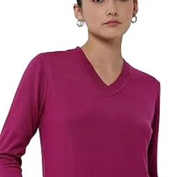 fablestreet Women Pullover Sweater | V-Neck Long Sleeve Design with Gold Button Detail | Soft Acrylic Fabric for Autumn & Winter Wear-picture-18