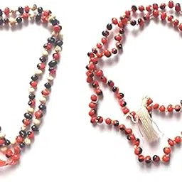 Bhuwar® Natural gunja mala rakt gunja black gunja safed gunja (Multicolor) (Trigunja + Red)-picture-31