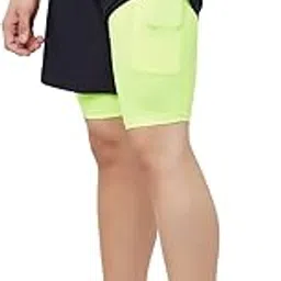 truerevo 2 in 1 Running Sports Shorts for Men with Mobile Phone Pocket - Quick Dry & Lightweight Moisture-Wicking Active Wear, Gym Shorts for Men Workout - Double Layer Half Pant with Inner Tights-picture-34