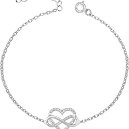 highspark 925 Sterling Silver Anklet Payal | Infinity Heart Anklet for Women & Girls | Lovely Gift-picture-11