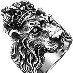 thrillz Charming King Lion Silver Plated Stylish Silver Ring For Men Boys-picture-47