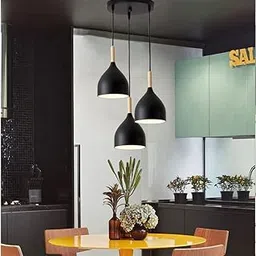 Avior Hanging Light, Hanging Lamps for Bedroom, Restaurants, Cafe Lamps and Living Room Decoration Light (Black (Round))-picture-43