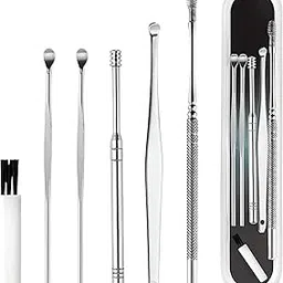 Stainless Steel Ear Wax Cleaner Kit, 6-Piece Cleaning Tools Set with Storage Box, Professional Curette and Pick Set-picture-17