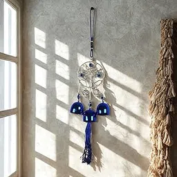 Sheux Wind Chime with Tree & 3 Bells- for Home, Bedroom, Main Door, Balcony, Wall Hanging, Living Room Decor- Home Decoration Chimes with Evil Eye Colour Pattern for Removal of Negative Energy-image-52