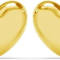 clara 925 Sterling Silver Stella Golden Heart Stud Earrings | Gold Plated |Gift for Women and Girls-picture-24