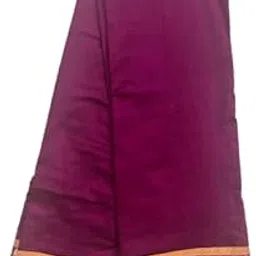 Women's Traditional Burgundy Saree with Decorative Orange Border, Cotton Blend, Ethnic Indian Wear-picture-32