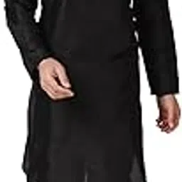 amazon brand - anarva Men's Art Silk Solid Kurta Pyjama Set Festive Woven Design 2-Piece Ethnic Dress-picture-16