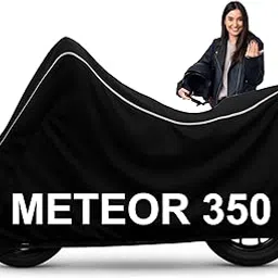 Avecrew Premium Bike Cover for Meteor 350 Rain, UV Protection, Waterproof, Dustproof & All Weather Protection with Two Wheeler Cover|Keeps Bike Perfect Cool (Black Whtie Pipe, Meteor 350)-picture-37