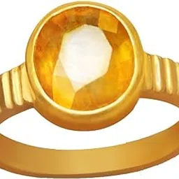 rashigems 8.40 Crt.-9.25 Ratti Natural Certified Yellow Sapphire Pukhraj Gemstone Panchdhatu Ring, Pukhraj Birthstone Astrology Ring-picture-13