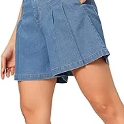 dolce crudo Women's Regular High Rise Stretchable Denim Shorts-picture-58