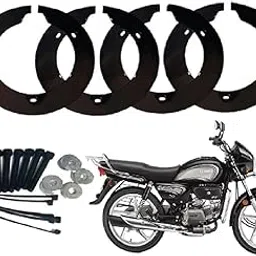 Asryd Bike Wheel Cover for 17 inch Wheel for Hero Splendor Plus & All Universal Bike 4Pcs Set (ABS Plastic) Black image 1