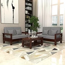 NATRAJ ART & CRAFT Sheesham Wooden 4 Seater Sofa Set for Living Room | Rosewood 4 Seater Cushion Sofa Set with Side Newspaper Holder for Home & Office (Walnut, 2+2 Seater)-picture-18