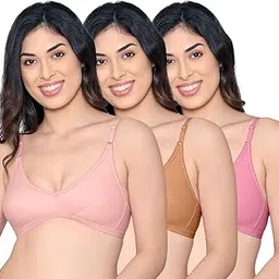 kalyani Vidhi Non-Padded Wirefree Lace Neck Everyday Bra Pack of 3-picture-54