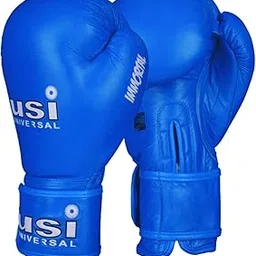 USI UNIVERSAL THE UNBEATABLE Punching Gloves, Boxing Gloves, 609WU Sanda Gloves, Sanshou Gloves, Top Grain Hide Leather, Moulded Foam Padding, Wrap Around Hook & Loop Strap(8oz, Blue)-picture-18