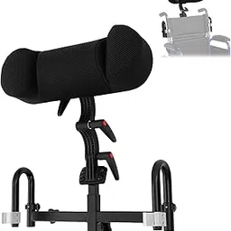 KosmoCare Adjustable Wheelchair Headrest | Cushion Head Support | Backrest Cushion for Neck Support | Comfortable Seat Back Cushion | Universal | Wheelchair Accessories | Black-picture-27