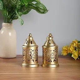 Iron Set of 2 Small Decorative | Lantern Candle Holders for Home Decoration | TeaLight Candle Holder | Home Decor | Metal Royal Candle Holders | Candle Stand | Gift for Christmas Decor-picture-22