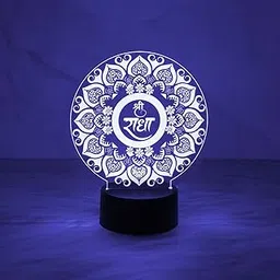 Gift Me Bazar 3D Illusion Shree Radha Night Lamp with 7 Color Changing Light & On/Off Touch Button | USB Powered | Home & Office Decor Light | Blessing Gift | Birthday Gift for Loveable Person-image-2