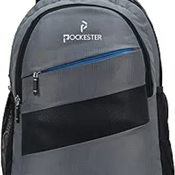 Pockester 35L Water Resistant Large Laptop/Office/College/School/Travel Casual Design Unisex Backpack (Fits up 15.6 inch laptop) (Grey)-picture-35