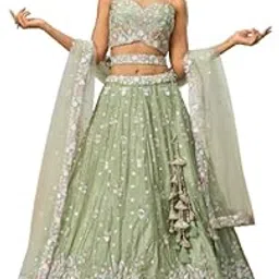 Gorgeous Sea Sequins Chiffon Engagement Wear Lehenga Choli-picture-10