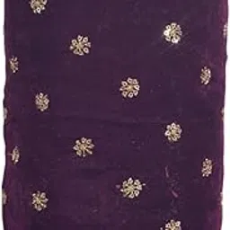 KDPM Luxurious Velvet Unstitched Blouse Material with Floral and Geometric Embroidery, Blouse Fabric for Womens and Girls (1 Mtr)-image-82