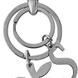 m men style Personalized Apple Keychain Alphabet S Silver Stainless Steel Keychain For Men And Women LCK015-picture-41