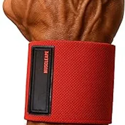 Muscleape Wrist Wraps for Gym | SuperFabric Strength Support Straps for Heavy Lifting, CrossFit & Powerlifting | Adjustable Compression Wrist Support for atheletes– Superb Workout Wrist Stability & Protection. (Red, 20 Inche)-image-95