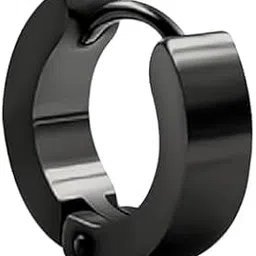 "Raahive Black Titanium Steel Hoop Earrings for Men & Boys (pack of 2) – Stylish Stud Design, Lightweight & Durable"-picture-52